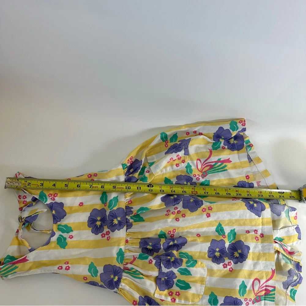 VTG Gymboree Flower Party Pansy Rainbow Label Girls Large Halter Sundress Violet